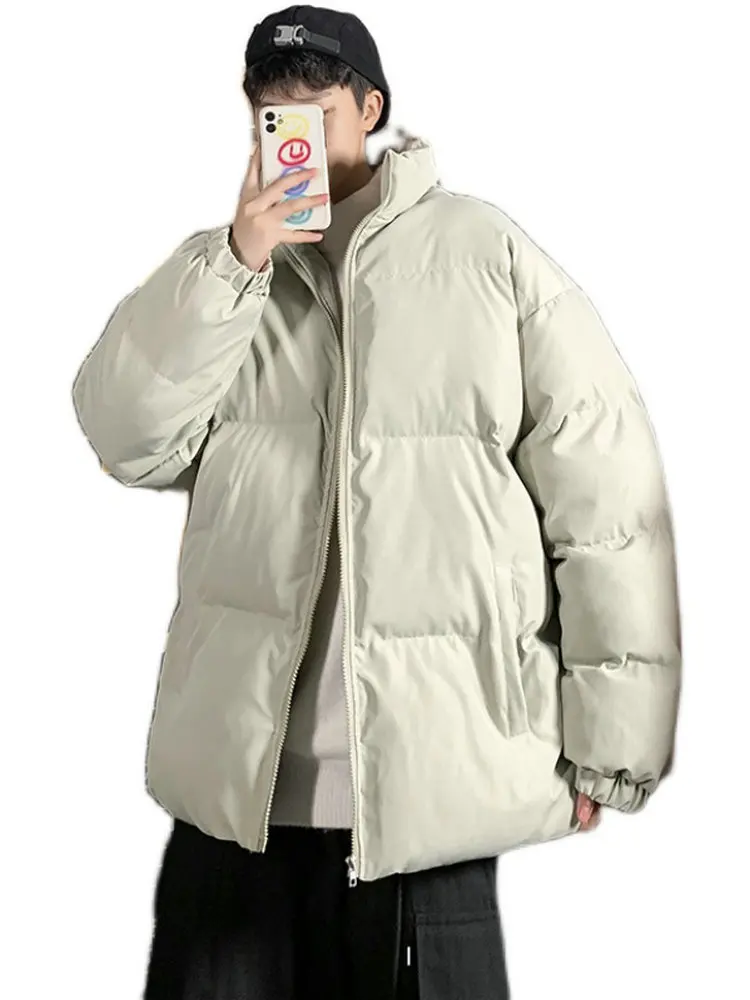 

Winter Jacket Men Thicken Warm Coat Mens Stand Collar Jackets Solid Color Parka Coat Women Fashion New Streetwear 5XL