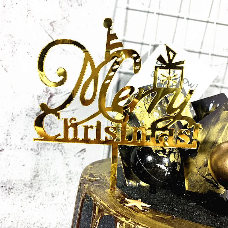 Новинка счастливая фотография золотой красный акриловый Санта Клаус для детей