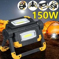 150w portable led spotlight cob work light rechargeable usb battery outdoor waterproof searchlight hunting camping flashlight