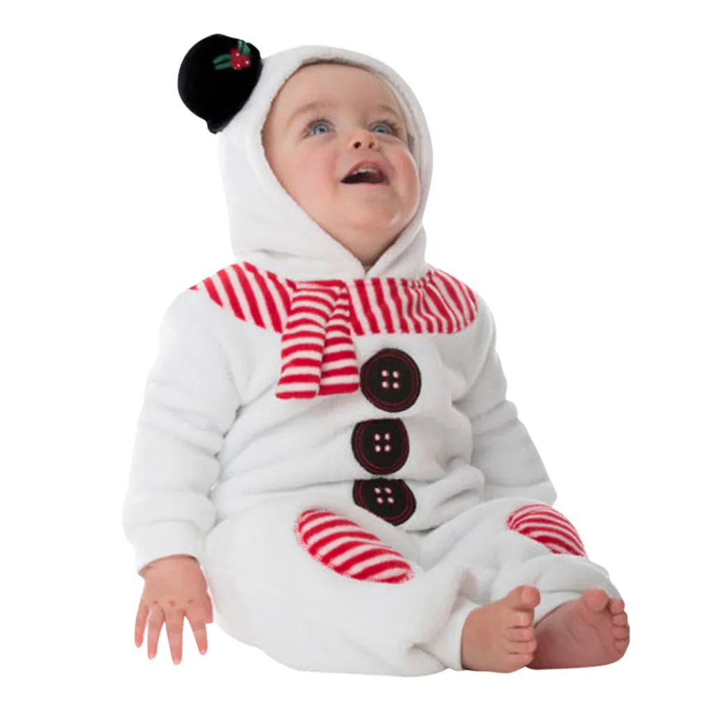 Рождественский комбинезон для новорожденных мальчиков и девочек флисовый