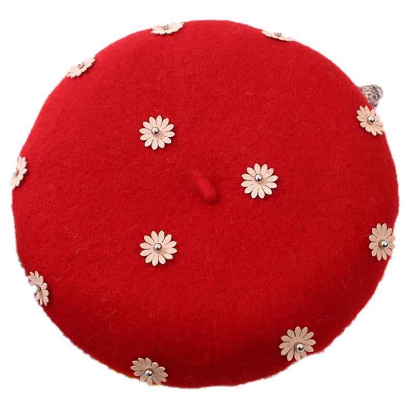 1 шт. элегантный винтажный шерстяной перламутровый берет шапка для женщин