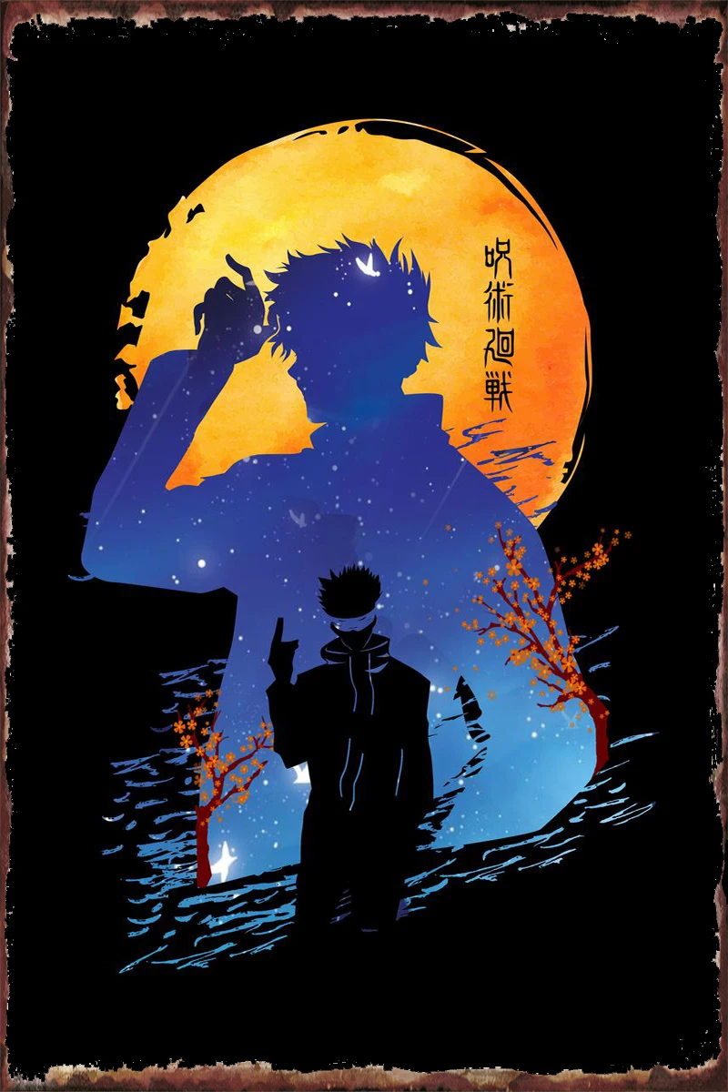 

Gojo Jujutsu Kaisen Retro Vintage Metal Sign Tin Sign Tin Plates Wall Decor Room Decoration For Art Pub Home Club Man Cave Cafe