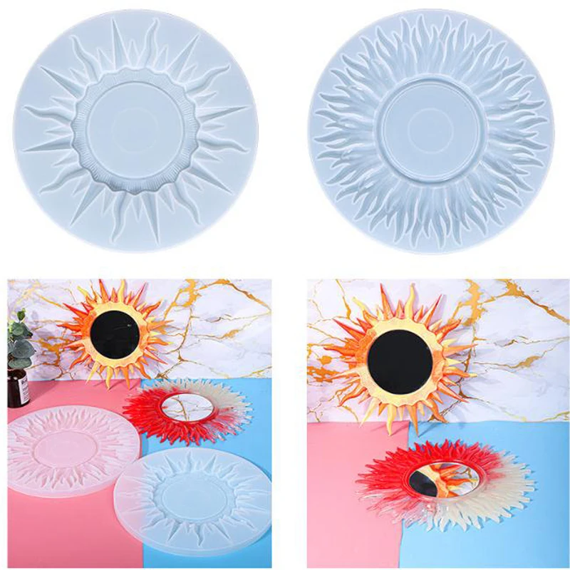 Transparent Silicone Mould Dried Flower Resin Decorative Craft DIY Sun God Mirror Mold Epoxy Resin Molds For Jewelry Craft Make