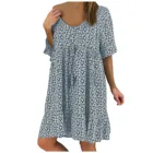 Женское винтажное Платье 40 #, летнее размера плюс Платье с V-образным вырезом, расклешенными рукавами и коротким рукавом для отдыха, Белое Платье