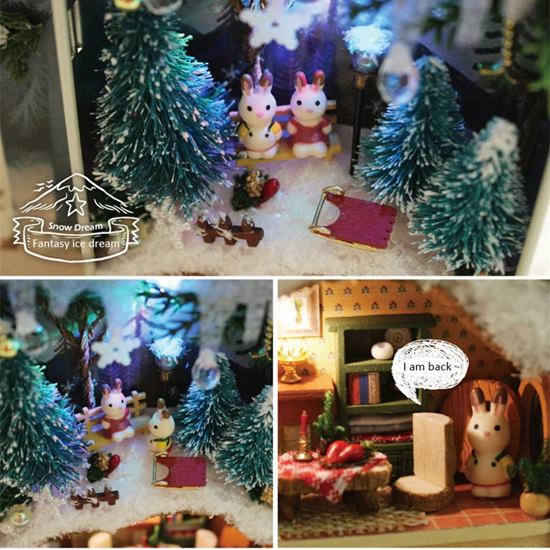 

DIY Model Doll House Furnitures Box Theatre Miniatures Wooden Dollhouse Toys For children Birthday Gift Mini Casa Diy Mini House