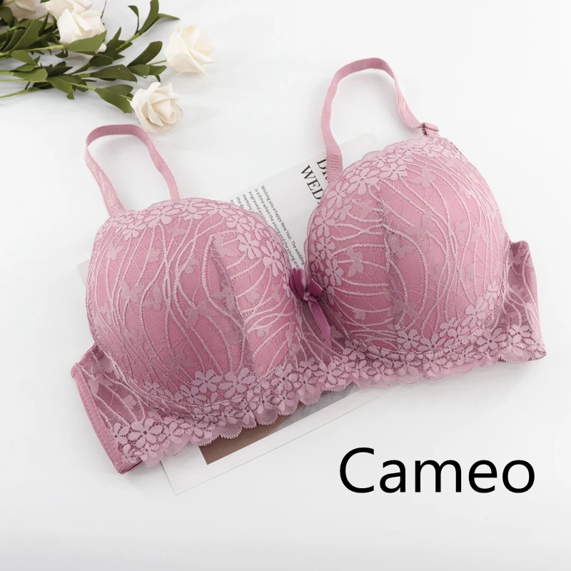Z32-Cameo PariFairy полная чаша тонкое нижнее белье плюс размер Бюстгальтер 40-50 Регулируемый кружевной женский бюстгальтер на косточках D DD E Кольцо большого размера - Цвет: Z32-Cameo