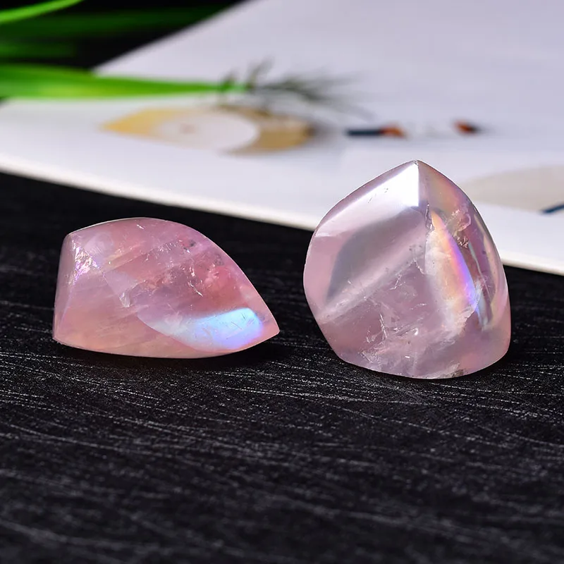 1 шт. натуральный кристалл розовый кварц точечный лечебный камень Гальваническое