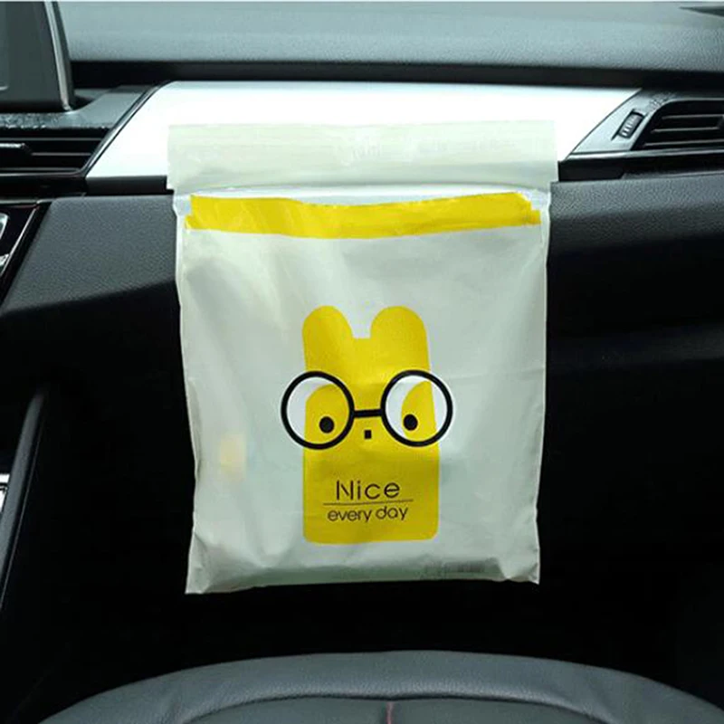 

15pcs Car Garbage Bag Disposable Self Adhesive Car Trash Garbage Holder Garbage Storage Bag Vomit Bags Car Trash Can