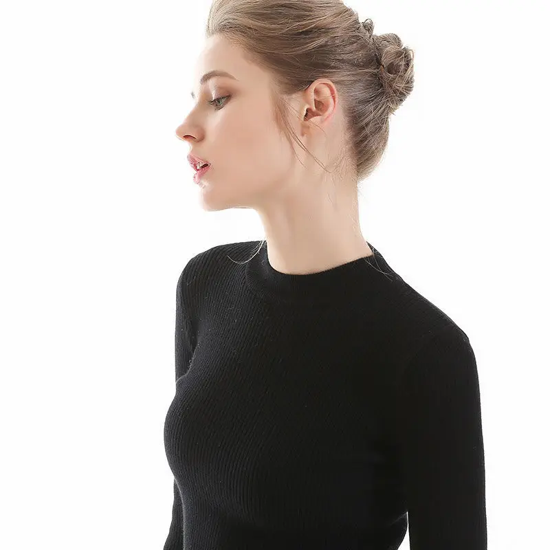 

Vintage Thick Warm Basic Sweater Women Winter 2020 Korean Fashion Long Sleeve Turtleneck Pullovers Tops Office Lady Clothing