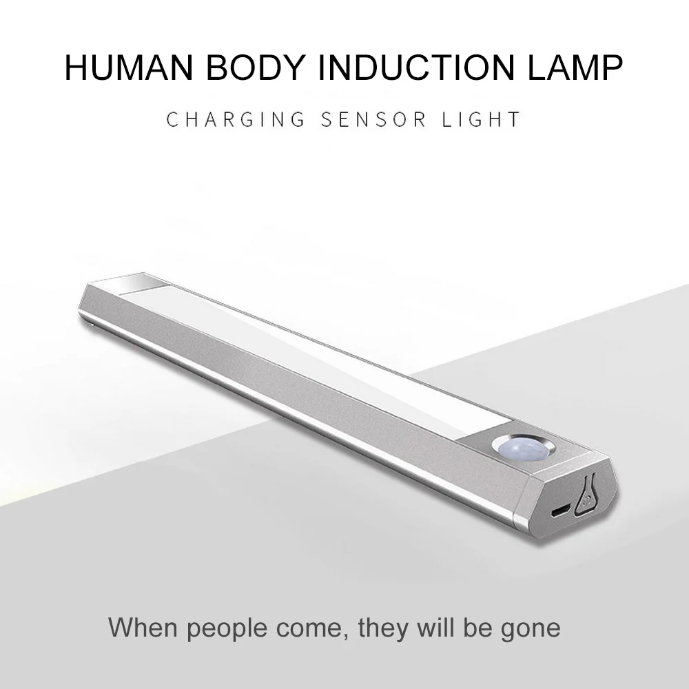 NEW Upgraded 60 LED Night Light with Motion Sensor Switchable Three Color USB Charging Wardrobe Kitchen Wall Lamp | Освещение