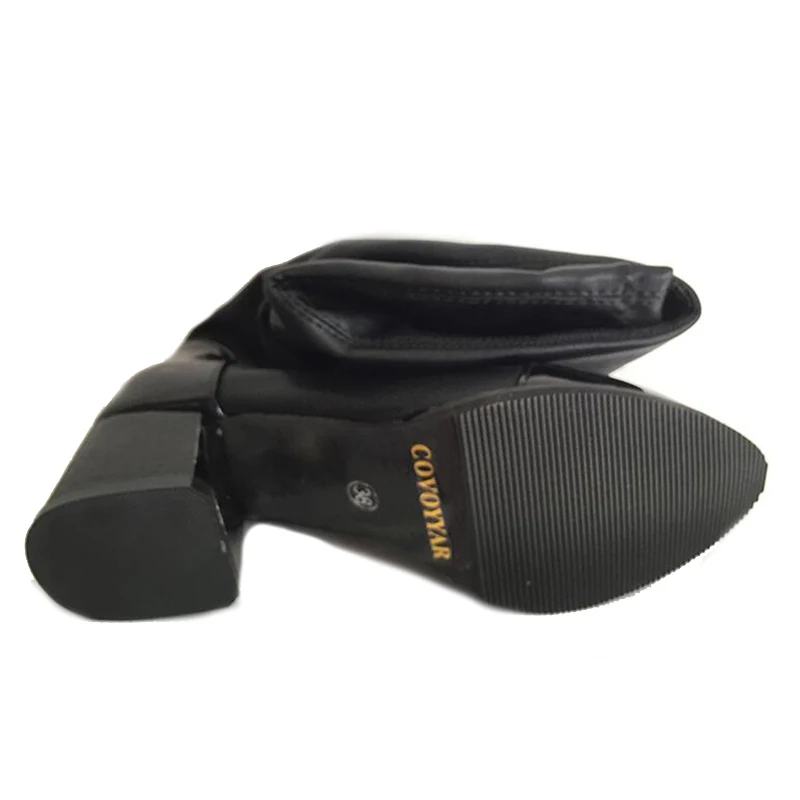 2021 модная обувь из искусственной кожи женские Сапоги выше колен украшенный