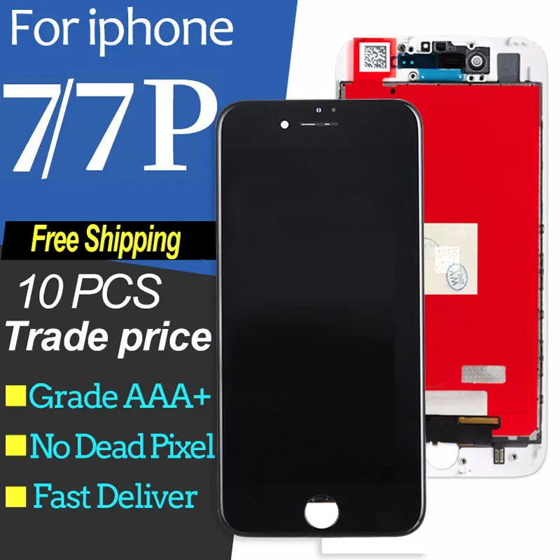 10 шт./лот для iPhone 7 Plus ЖК дисплей сенсорный экран дигитайзер в сборе Замена без
