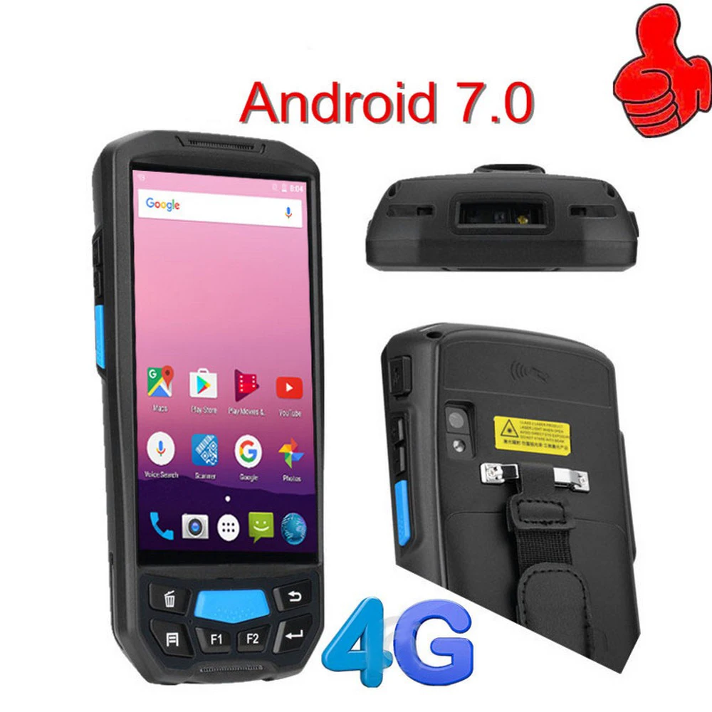 Сканер штрих кода 2D QR 5 0 дюйма NFC Wi Fi PDA Android 7 дюймовый беспроводной портативный