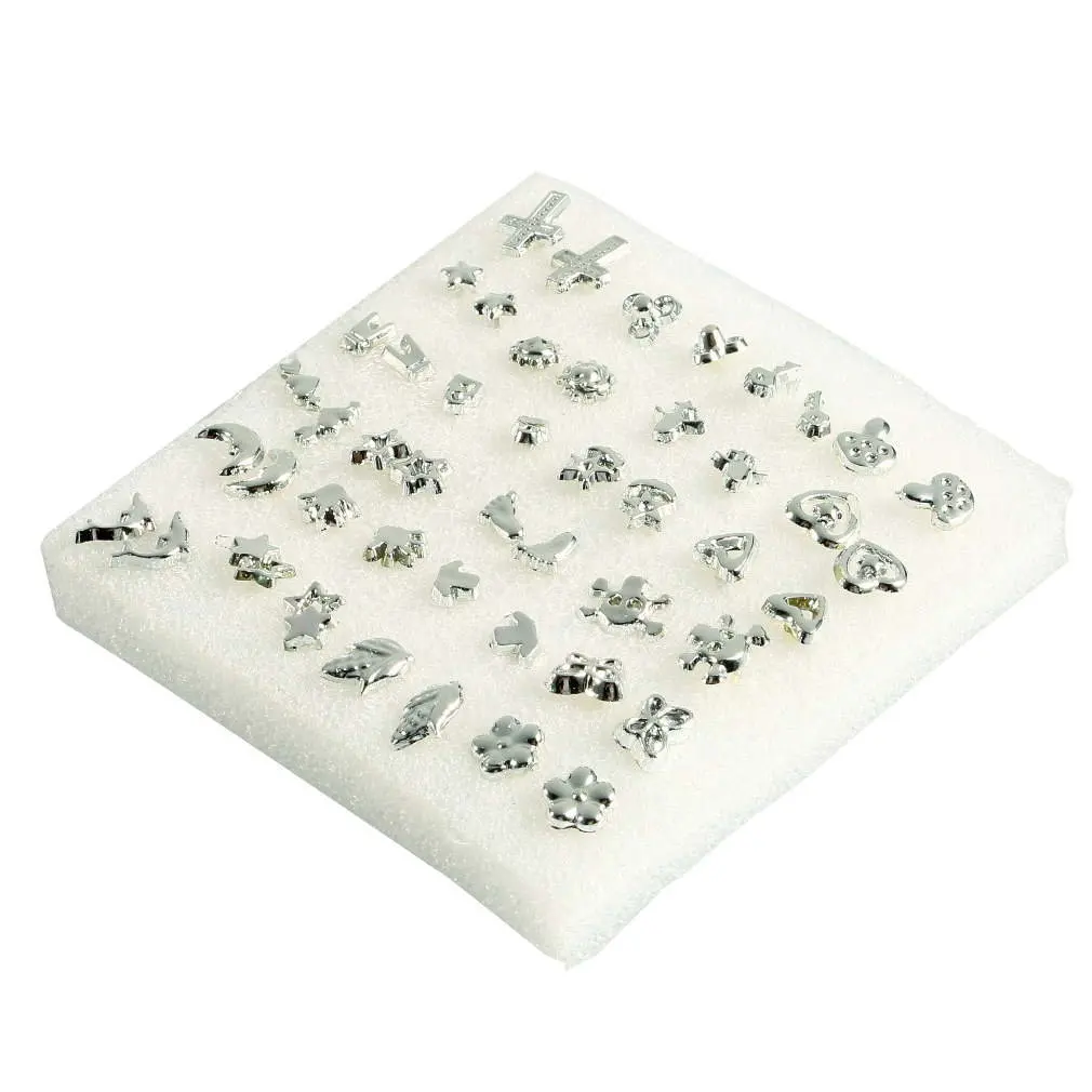 Серьги гвоздики разных форм 2 комплекта (48 пар в одном)|Серьги-гвоздики| |