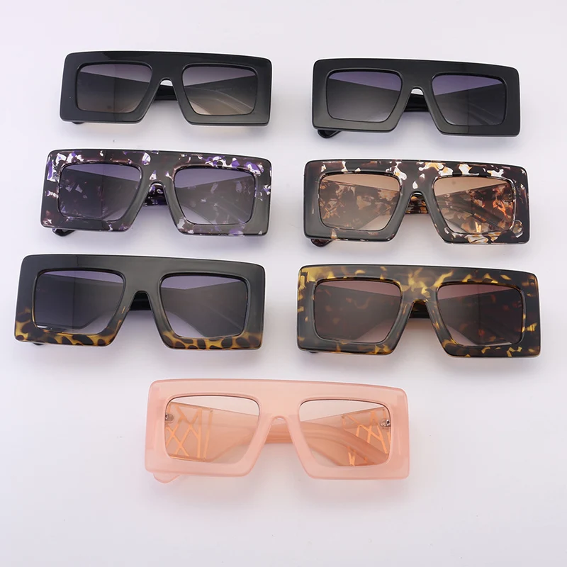Солнцезащитные очки женские квадратные градиентные с леопардовым принтом UV400 2020