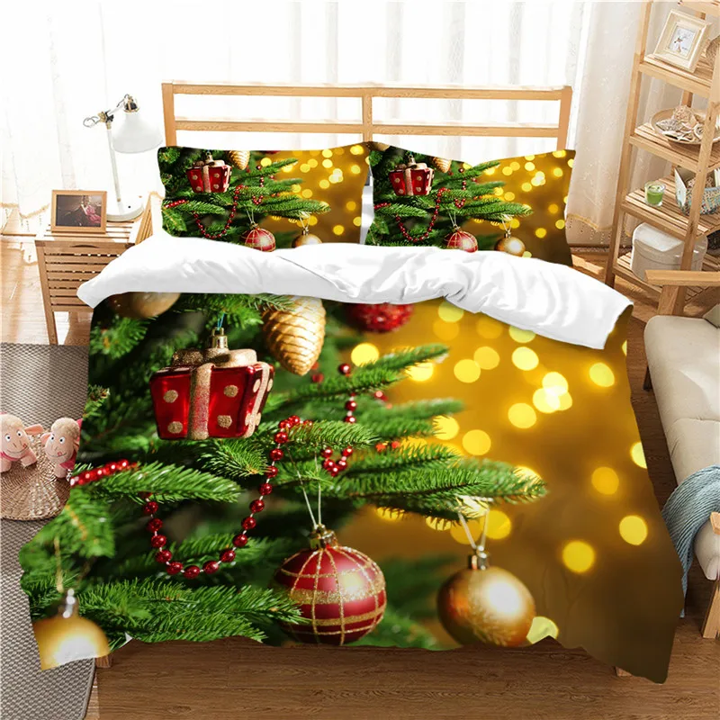 

3D Bedding Set Merry Christmas Queen Size Duvet Cover Comforter Covers for Kids Adult Creative Festival Bed Gift