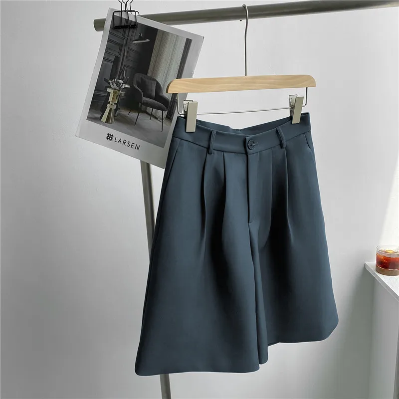 

Suits Shorts Female Harajuku High Waist Short Pants Straight Vintage Women Shorts 2020 Loose Casual Shorts Plus Size Y130