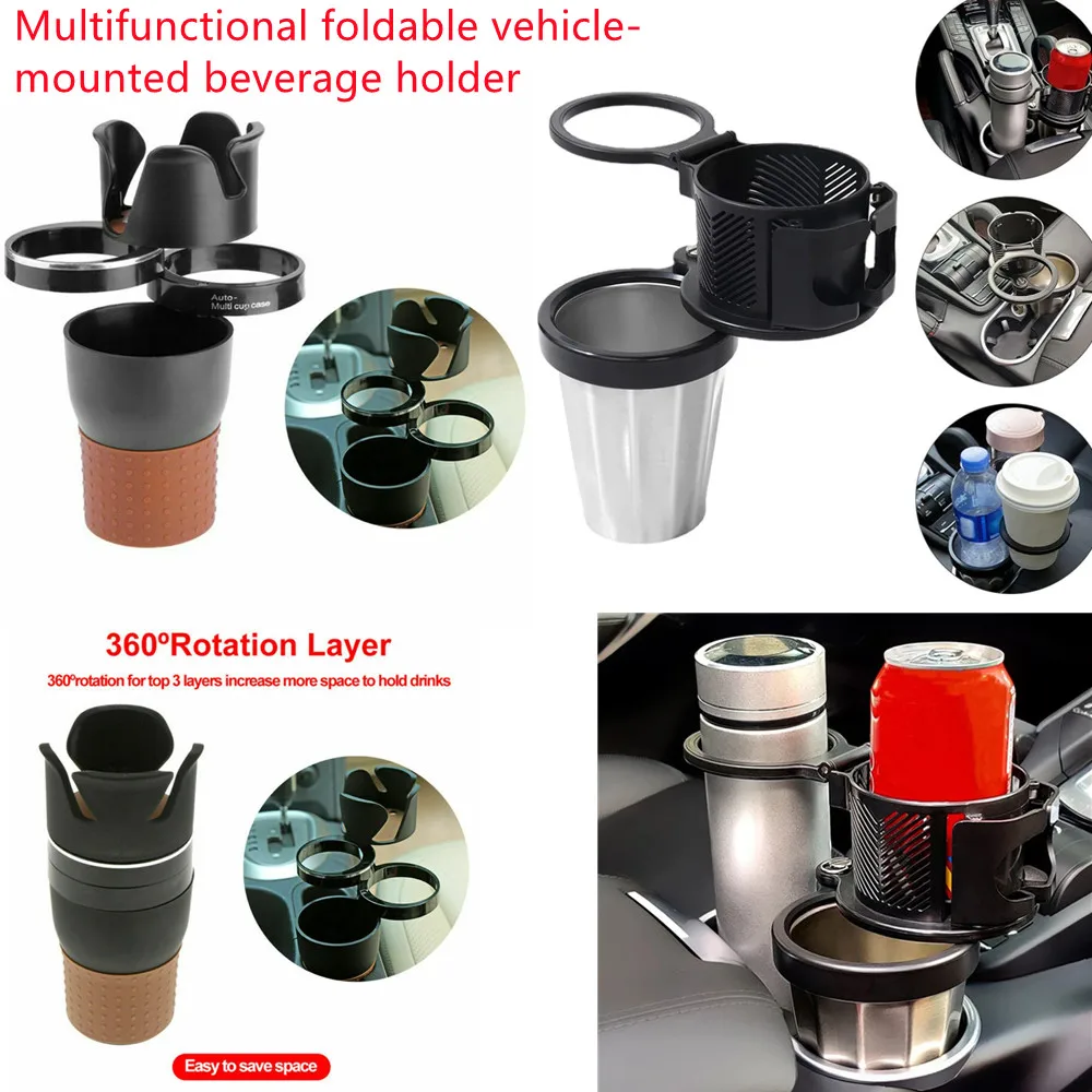 

Multifunctional Foldable Vehicle-mounted Beverage Holder Folding Car Cup Holder Black Multi-Function Beverage Holder