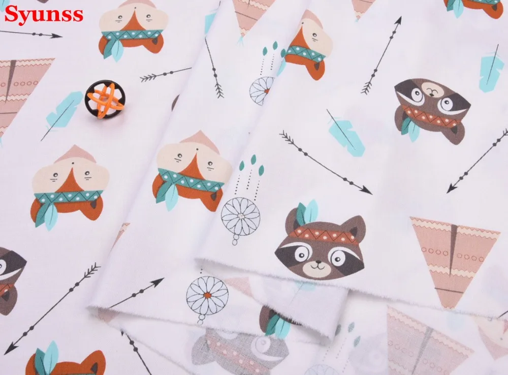 Хлопчатобумажная ткань, кофейная стрела животных Лоскутная Ткань, DIY шитье стеганое жир четверти Tissus Тильда для ребенка и ребенка простыни
