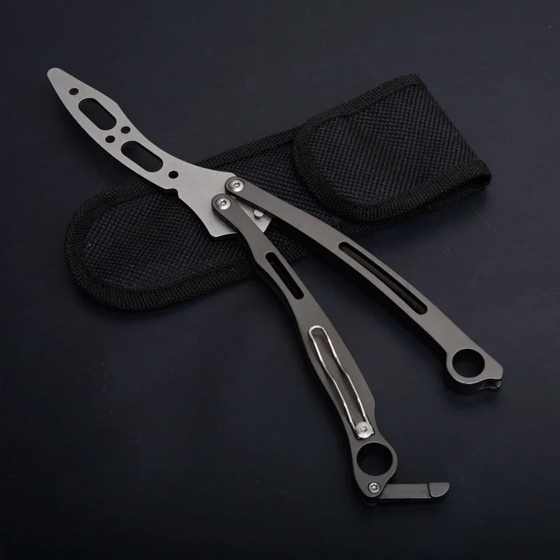 Изогнутый тренировочный нож cs go бабочка в ноже balisong ножи arambit складной нож 5cr15mov лезвие тренировочные ножи титановый инструмент