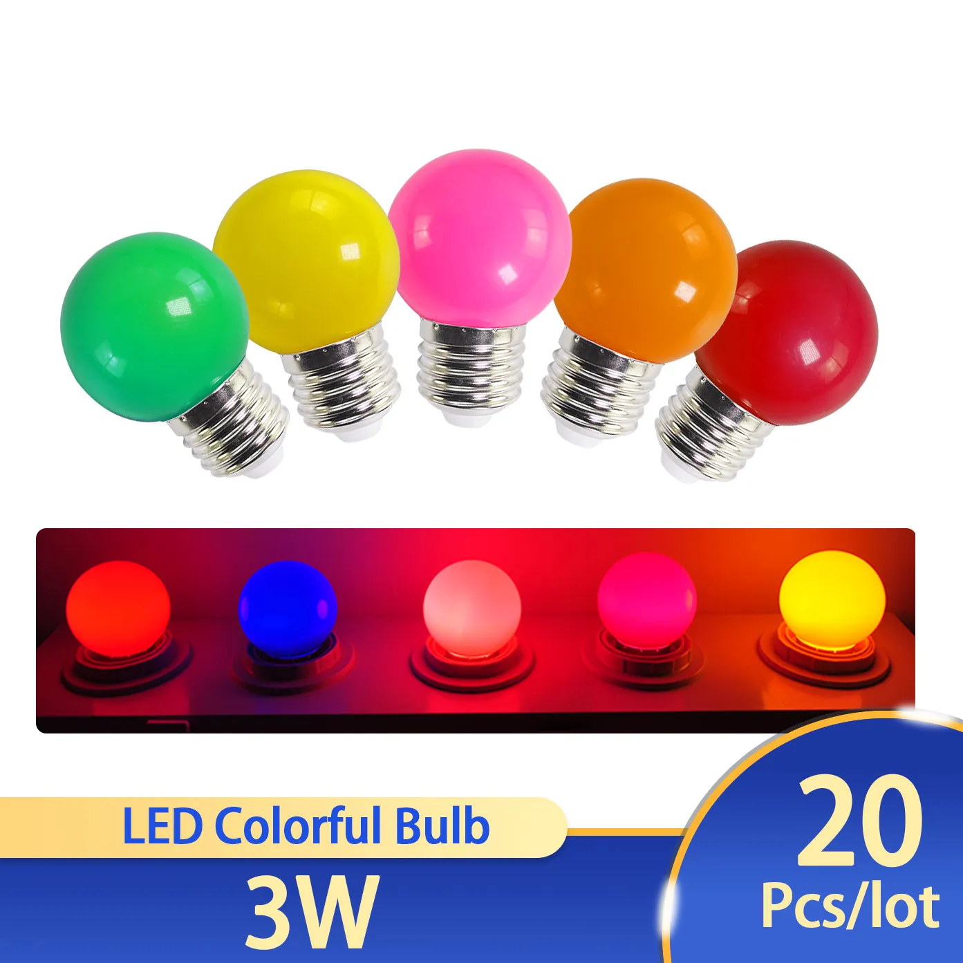 

20 штук светодиодные лампы 3W E27 лампа красочные лампада ампулы Led RGB светодиодный светильник SMD 2835 Flash светильник домашний декор светильник пе...