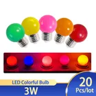 20 штук светодиодные лампы 3W E27 лампа красочные лампада ампулы Led RGB светодиодный светильник SMD 2835 Flash светильник домашний декор светильник переменного тока 220V шарики во всем мире