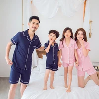 couples pajamas set pure cotton family matching clothes mother daughter short pajamas suits dad son set brother sister nightwear