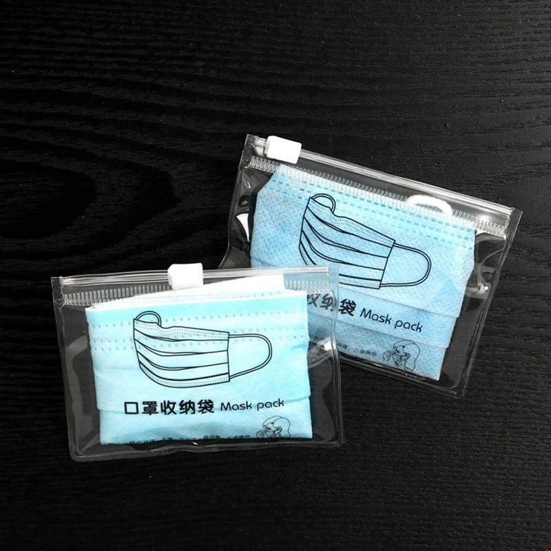 

Portable Zipper Bag Dustproof Mask Storage Case Mascarillas Holder Organizer Fashion Mask Cover Bag Waterproof Storage Folder