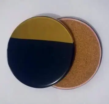 R1 with wood mat CFen A's Мраморное покрытие черного золота керамические подставки для чашек коврик для стола чаша подставка для кофе чая подставки для чашек с напитками 1 шт - Цвет: R1 with wood mat
