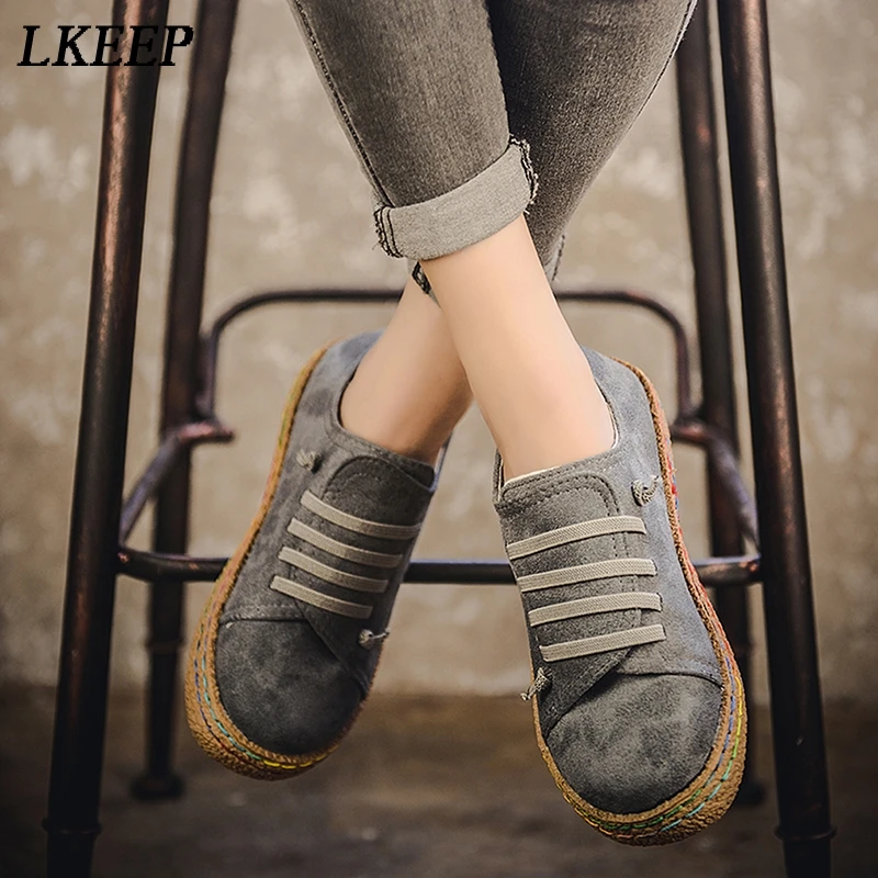 

Flat Shoes Women Autumn Shoes Woman Casual Lace-up Flats Comfortable Round Toe Loafers Shoes
