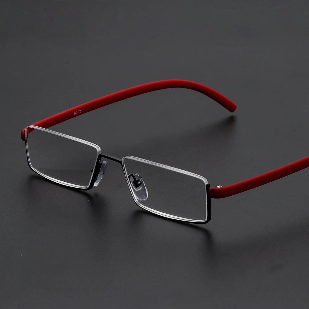 

Reading Glasses Resin Stainless Steel Half Frame Anti-Reflective Unisex Women Men Optical Mirror Presbyopia Eyewear