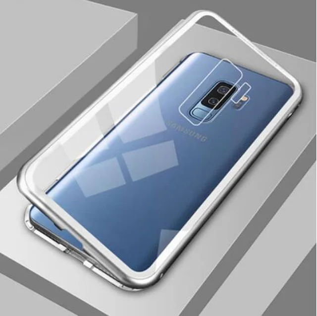 Серебристый Магнитная Адсорбция металлический корпус для Samsung Galaxy S8 S9 S10 плюс S10E S7 Edge Note 8 9 M20 M10 A30 A50 A7 A8 A9 J4 J6 плюс - Цвет: Серебристый