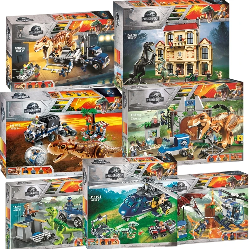 

New Jurassic World Dinosaur Set With 10925 10926 10928 10920 Model Building Blocks Bricks Toy Gift For Children No Box