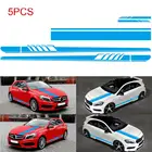 5 шт. боковая Автомобильная юбка Стикеры + капот автомобиля + Зеркало заднего вида Стикеры капюшон винил гонки полоса DIY стайлинга автомобилей Декоративные наклейки для авто