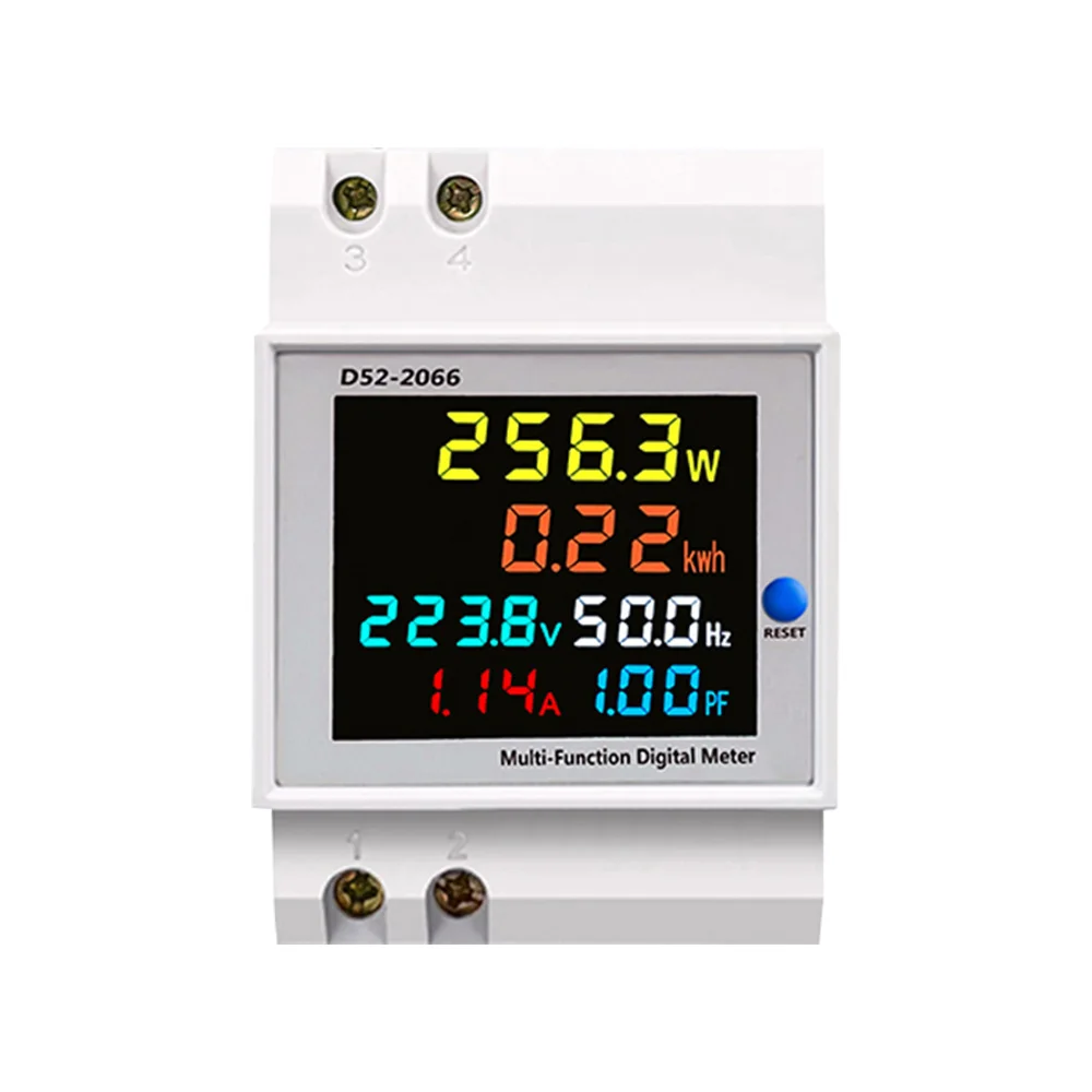 D52-2066 6 в 1 Din-рейка монитор переменного тока Напряжение Ток коэффициент мощности