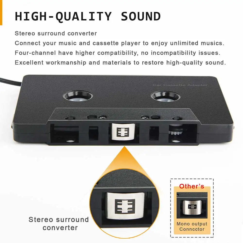 

Four Channel Type C 3.5mm Input Converter Smartphone Car Audio Stereo Cassette Adapter Universal Mini Anti Tangled