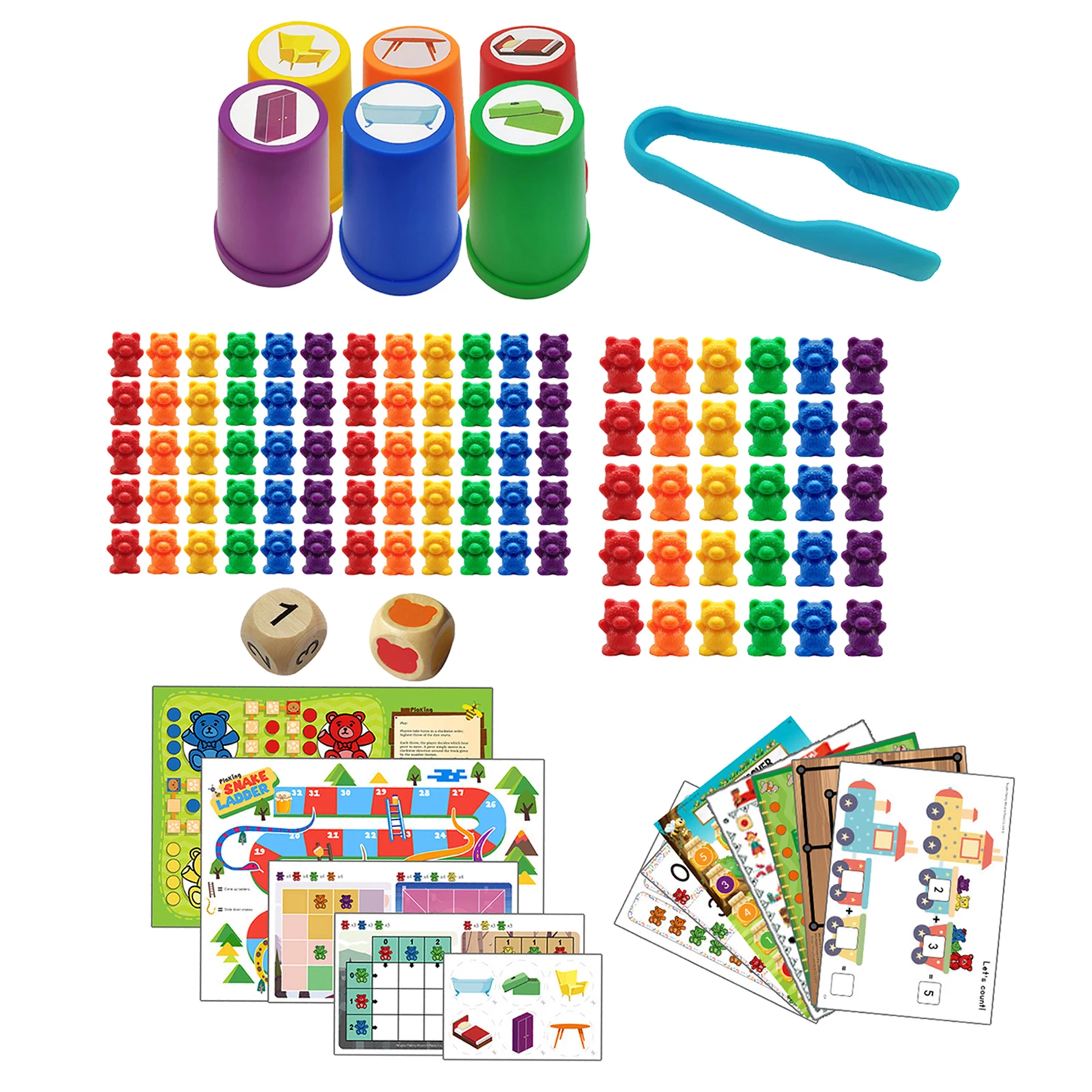 Подсчетные медведи детская игрушка образовательный подарок игра для домашнего