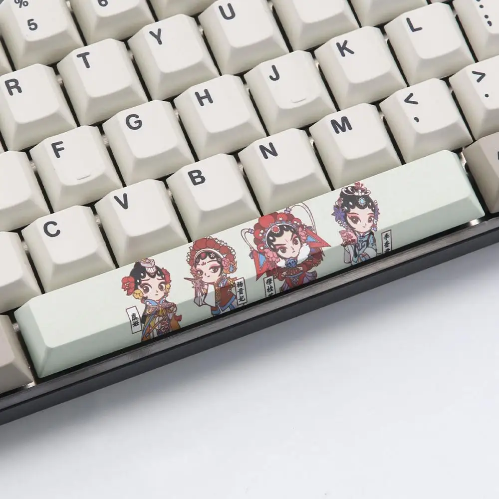 Peking Opera face Пятисторонний краситель-подложка Spacebar PBT 6.25U Вишневый профиль keycap для DIY механической клавиатуры - Цвет: Peking Opera face