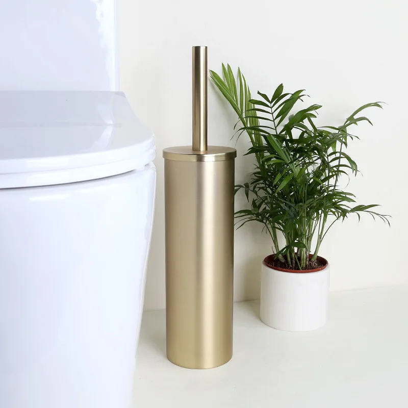 standing toilet brush holder304 stainless steel bathroom accessories in brushed gold durable type toilet clean brush holder free global shipping