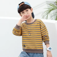 baby boy clothes winter children striped print long sleeve t shirt fashion casual all match oversized pullover tops good quality