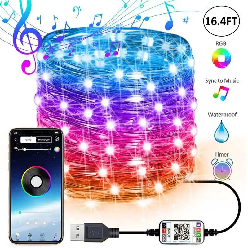 Гирлянда светодиодная с подключением к USB-порту 32 8 фута | Лампы и освещение