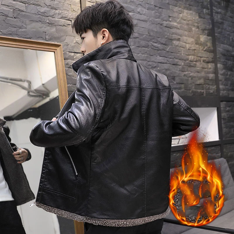 Мужская Осенняя новая мотоциклетная Повседневная винтажная кожаная куртка