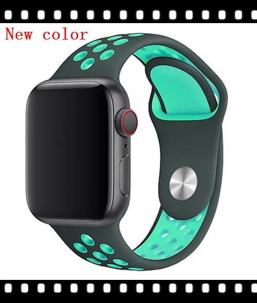 Ремешок для apple watch band 44 мм 40 мм correa apple watch 4 3 band 42 мм/38 мм iwatch спортивный силиконовый ремешок-браслет аксессуары для часов - Цвет ремешка: gray blue