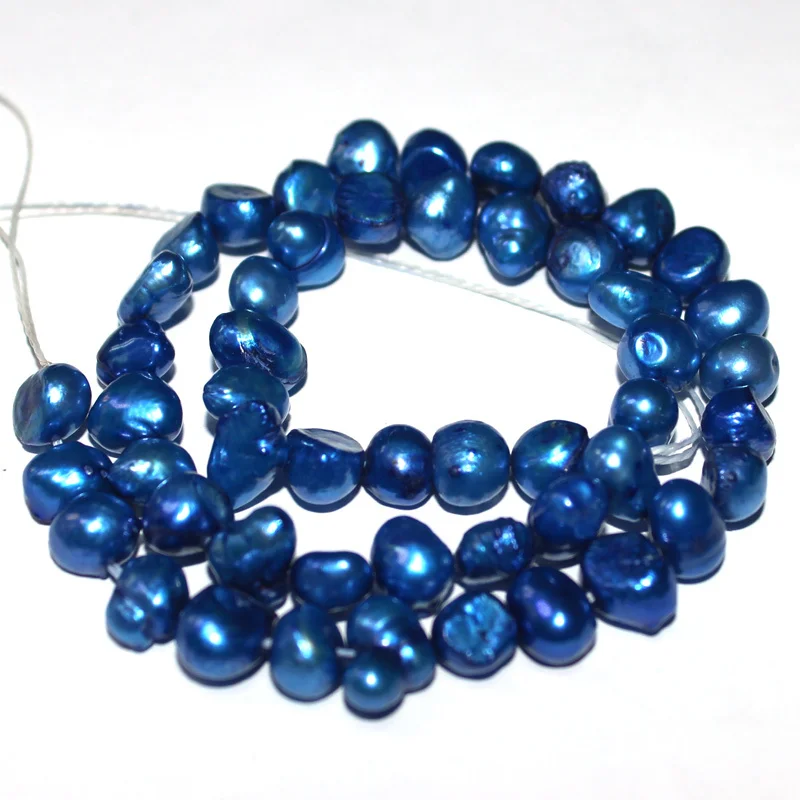 Free Shipping 4 5mm 6 7mm 7 8mm Wholesale Deep Blue Baroque Potato Natural Freshwater Pearl Jewelry Handwork DIY Beads 15&quot|jewelry mystic|bead