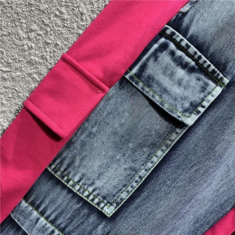 Спортивные штаны женские из денима с высокой талией | Женская одежда