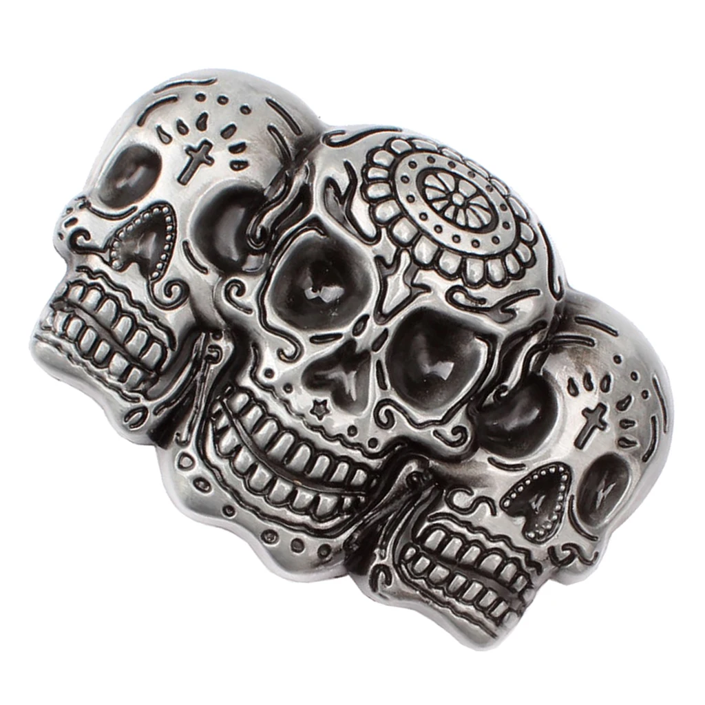 

3D Skull Skeleton Head Antique Silver Biker Motorcycle Metal Belt Buckle DIY