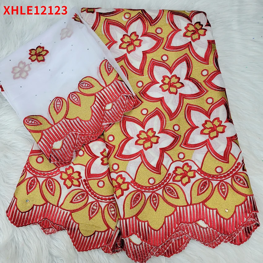 

African High grade cotton Lace Cloth Selling ​Nigerian Jacquard For woman Wedding Fabric Party XHLE12123