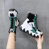 2021 spring autumn womens thick soled ankle boots platform casual boots womens high heels wedge shoes womens sports shoes