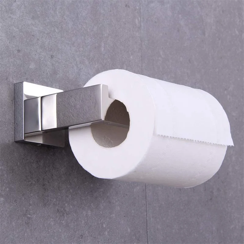

New 1pc Matte Black Toilet Paper Holder Wall Mount Tissue Roll Hanger 304 Stainless Steel Bathroom Accessories Hot Sale
