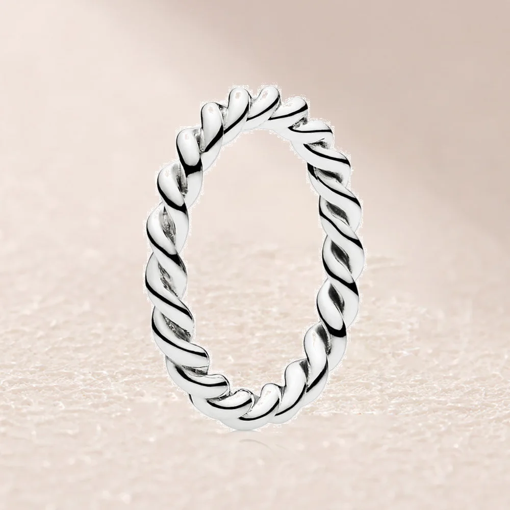 

190602 TWISTED ROPE SILVER RING